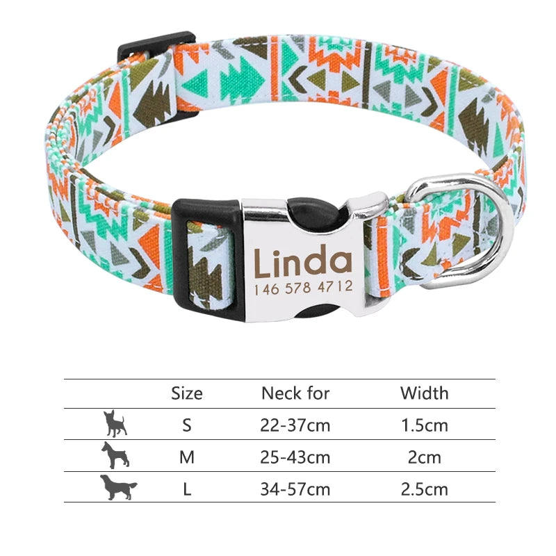 Personalized Dog Collar with Engraved ID - Reflective Nylon Safety 217-Orange