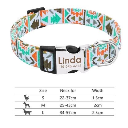 Personalized Dog Collar with Engraved ID - Reflective Nylon Safety 217-Orange