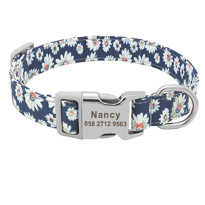 Custom Dog Collar with Free Engraving - Personalized Pet ID Nylon