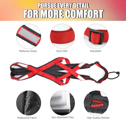 Waterproof Dog Sledding Harness - Reflective Weight Pulling Vest