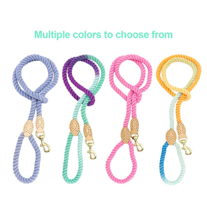 150cm Round Cotton Dog Leash - Soft Braided Training Lead