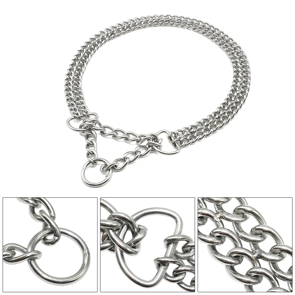 Premium Steel Training Chain Collar - Professional Dog Control