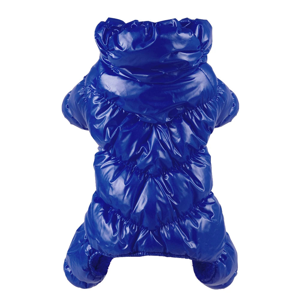 Waterproof Winter Dog Coat - Warm Jumpsuit for Small Medium Dogs Blue