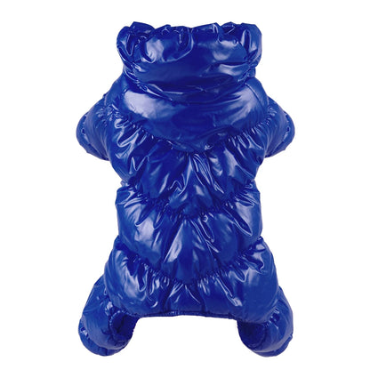 Waterproof Winter Dog Coat - Warm Jumpsuit for Small Medium Dogs Blue