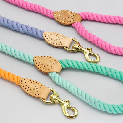 150cm Round Cotton Dog Leash - Soft Braided Training Lead