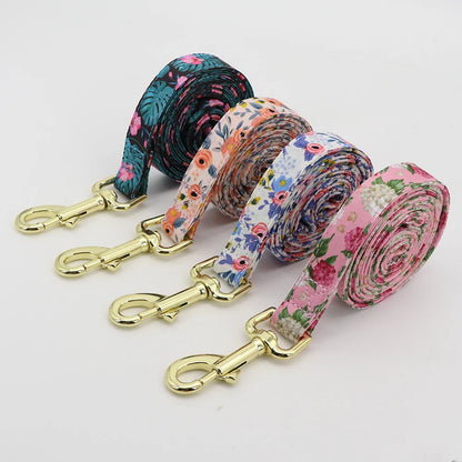Custom Engraved Dog Collar with Leash Set - Personalized Pet ID