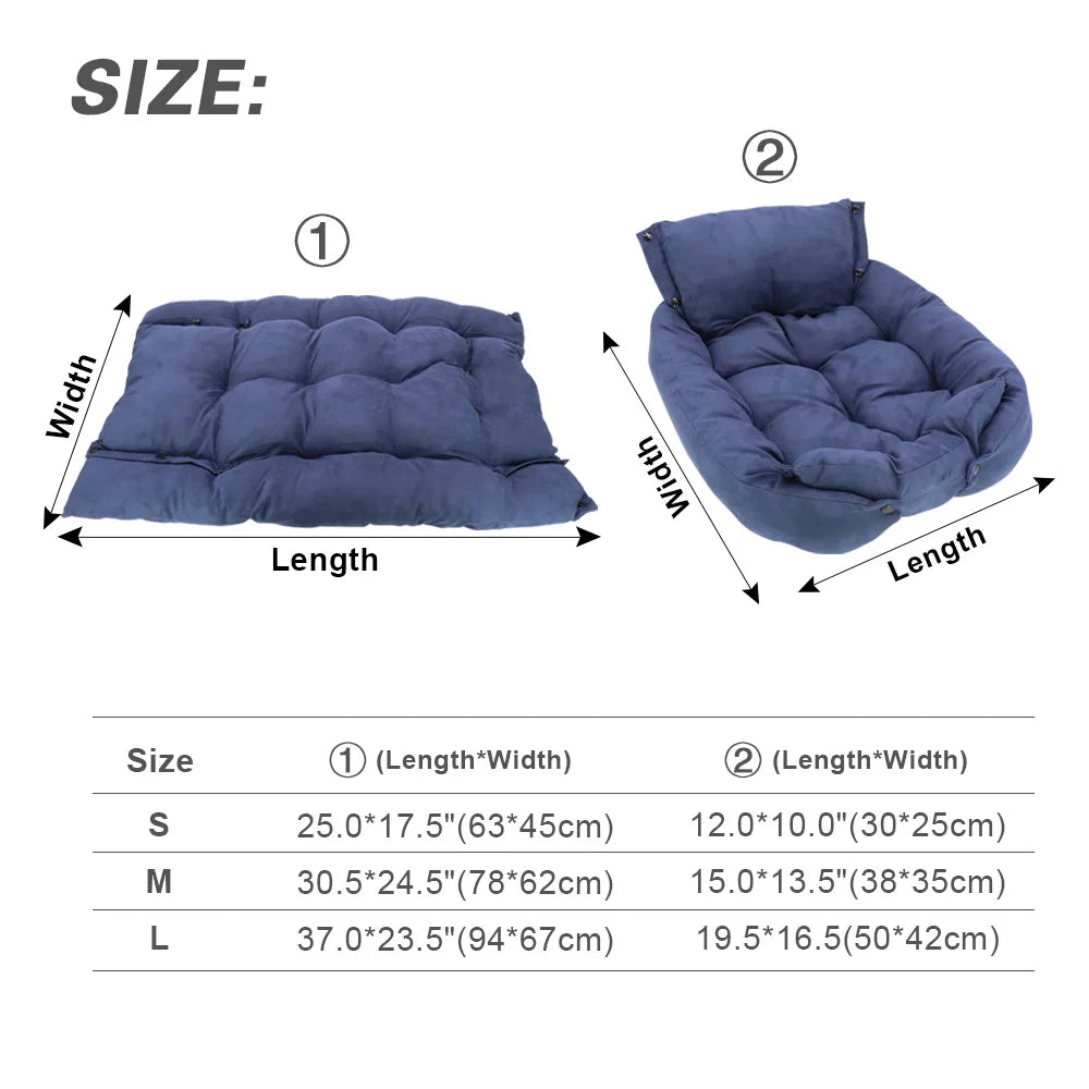 3-in-1 Multifunctional Dog Bed - Warm Winter Pet Sofa & Cushion