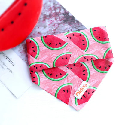 Soft Cotton Dog Bandana Scarf - Cute Print Pet Collar Accessory Red 57cm