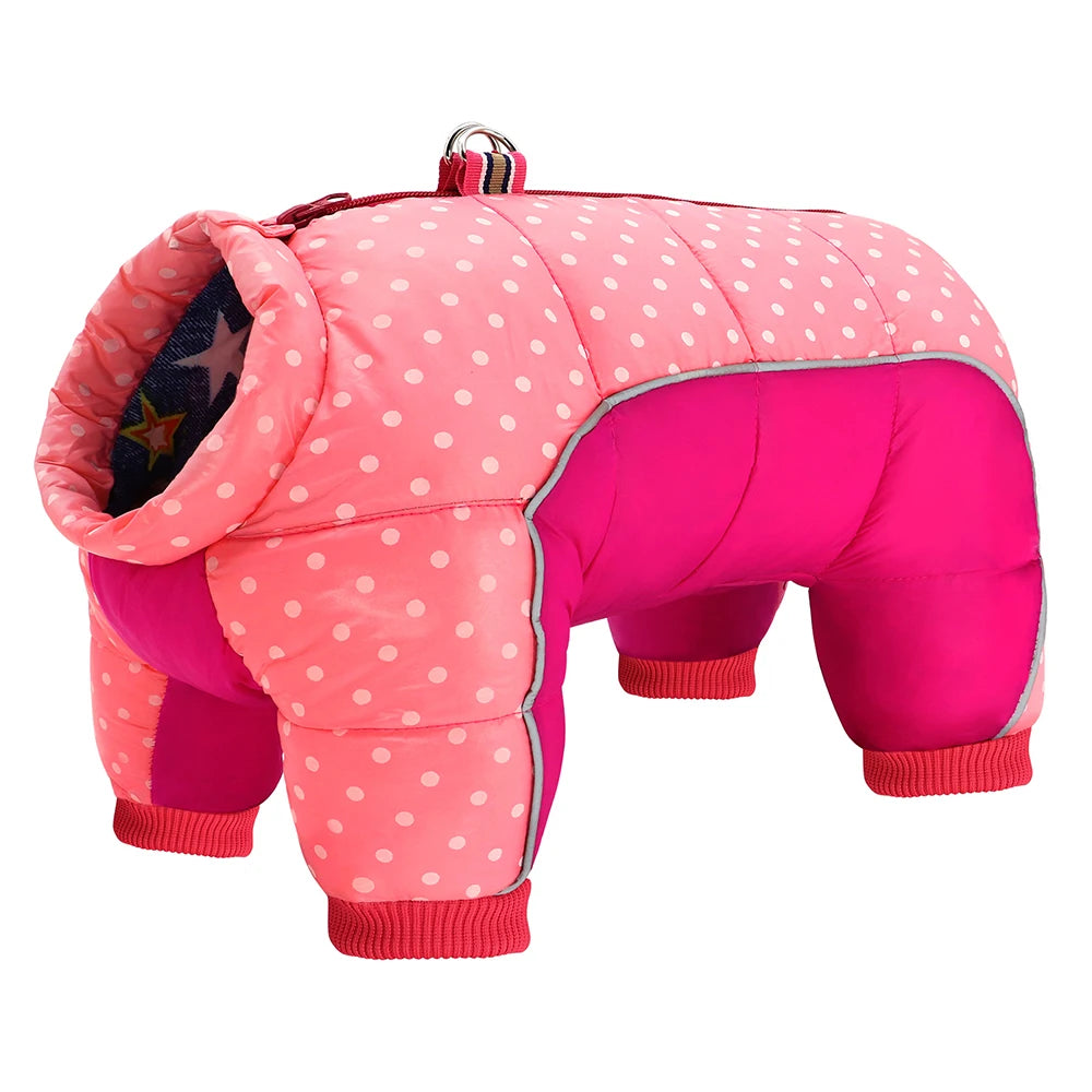 Reflective Dog Winter Jacket - Warm Snow Coat for Small Dogs 288 Pink