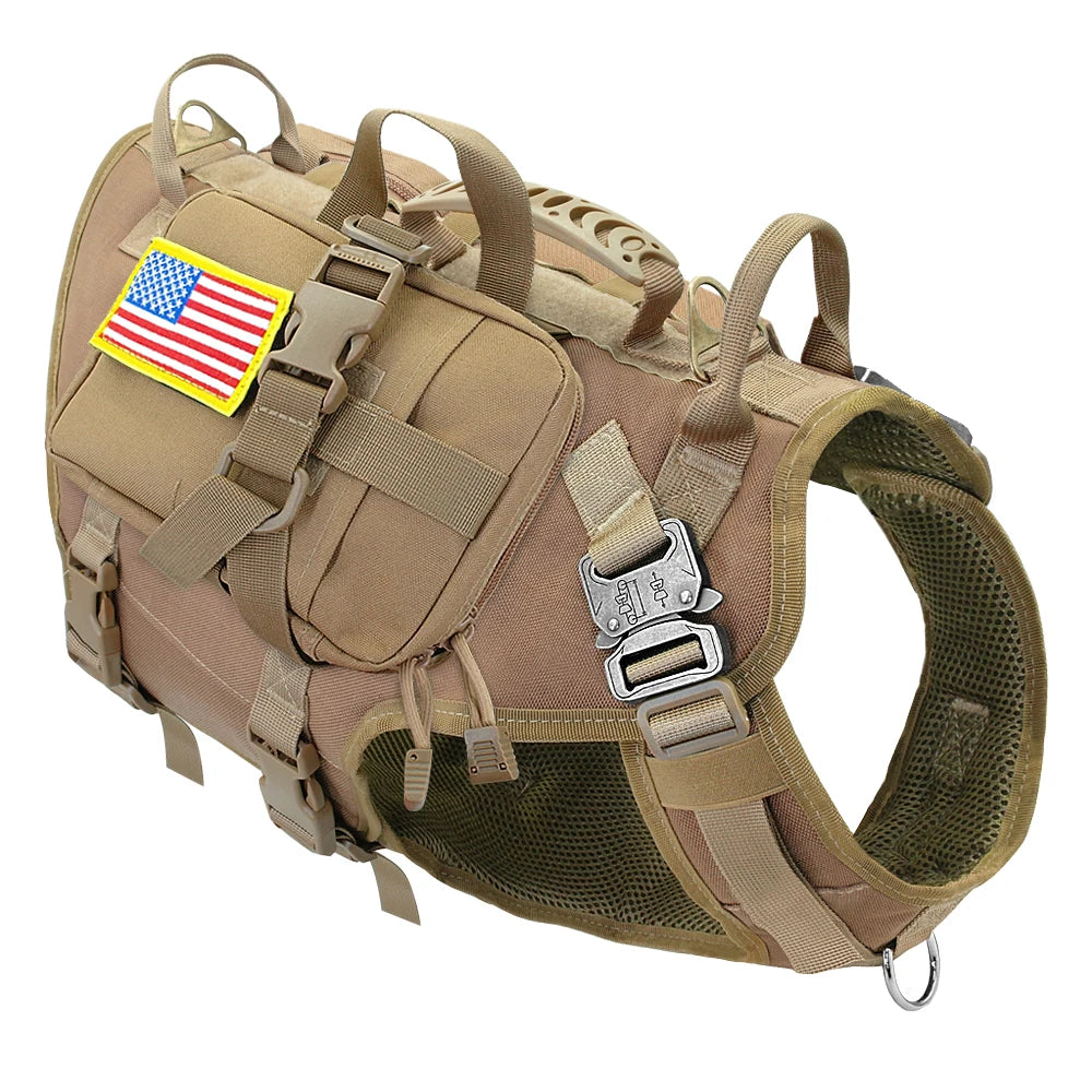 Tactical Dog Harness Military Style with Storage Bag for Large Dogs KQ with bag CHINA