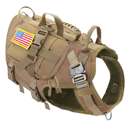 Tactical Dog Harness Military Style with Storage Bag for Large Dogs KQ with bag CHINA