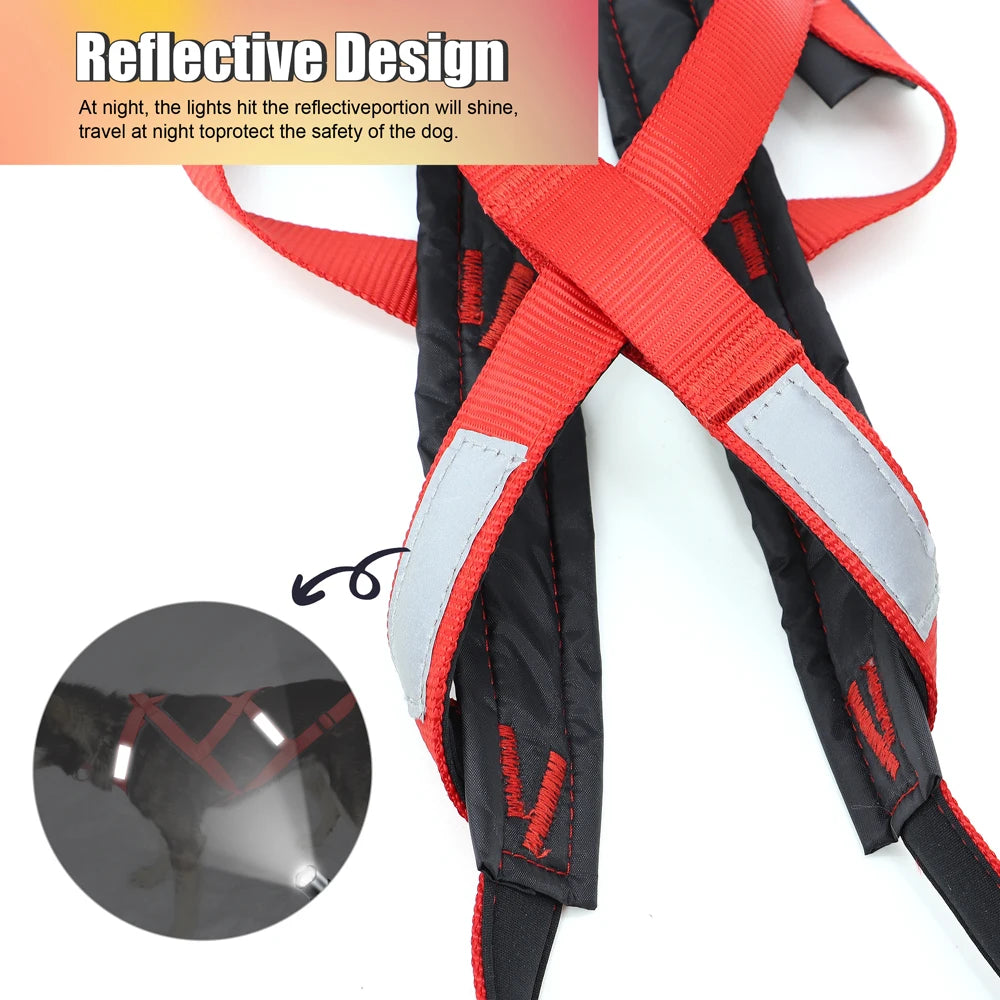 Waterproof Dog Sledding Harness - Reflective Weight Pulling Vest