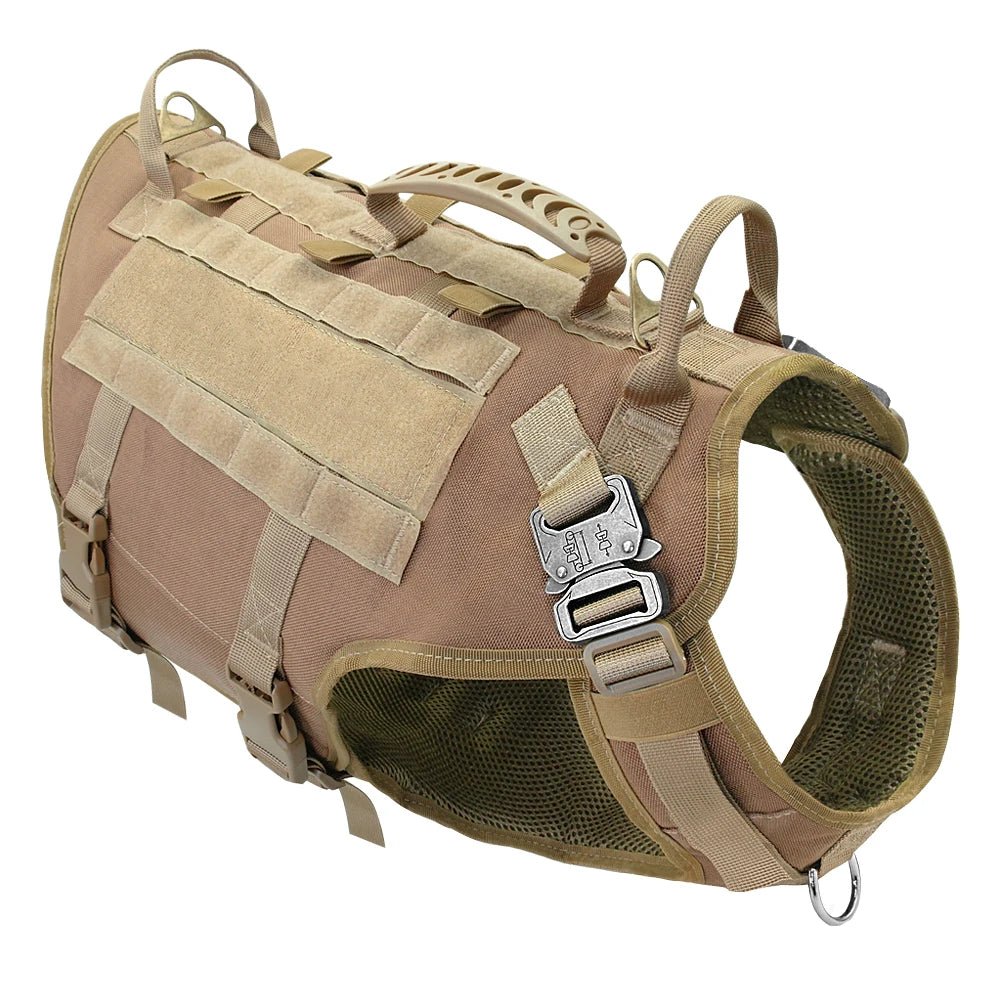 Tactical Dog Harness Military Style with Storage Bag for Large Dogs KQ CHINA