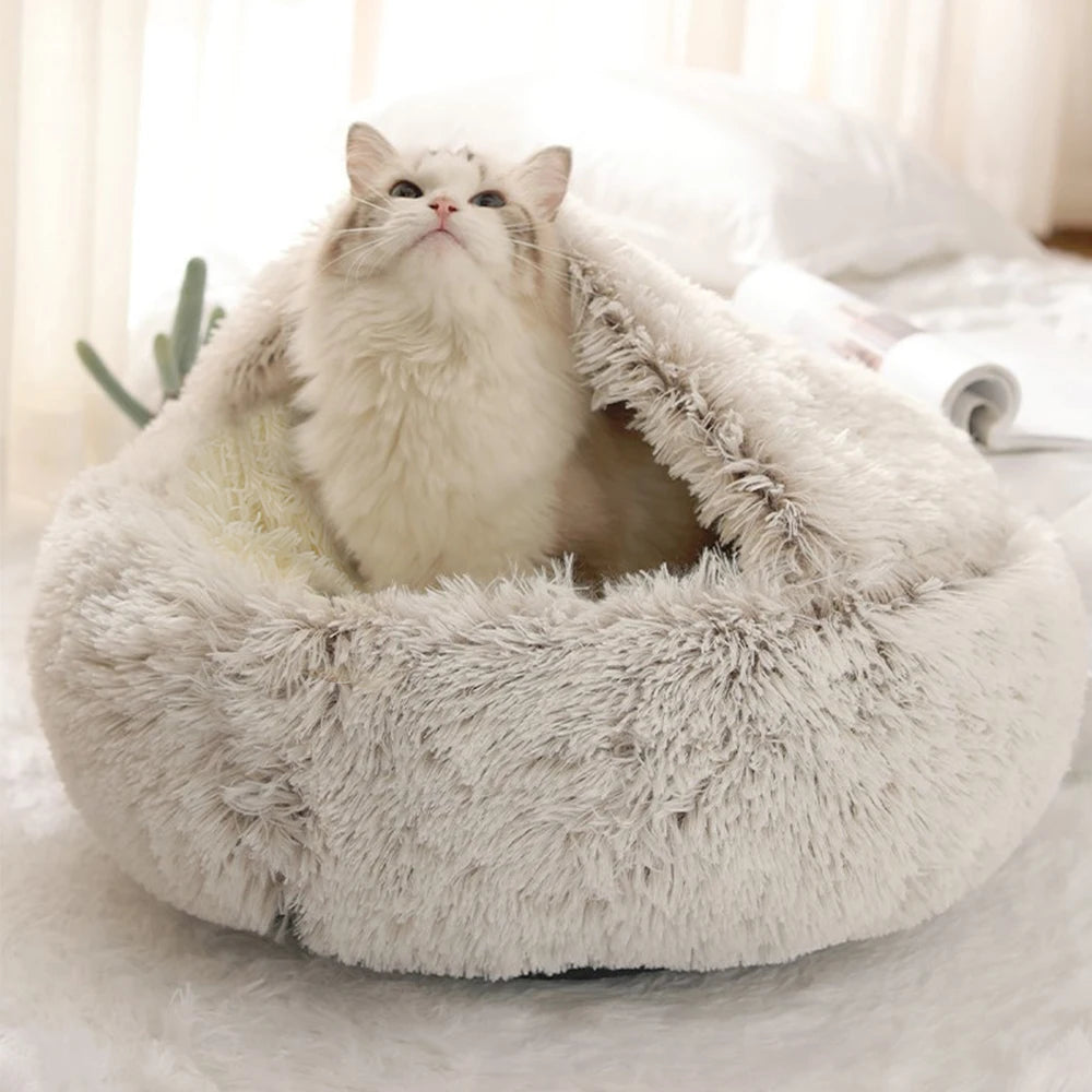 Super Soft Cat Bed House - Warm Winter Pet Sleeping Nest for Cats and Small Dogs