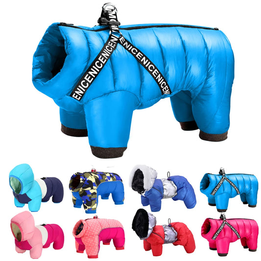Winter Dog Jacket - Waterproof Reflective Harness Coat S-XXL