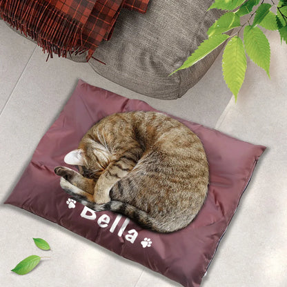 Personalized Waterproof Pet Bed Mat - Custom Name Print Non-Slip