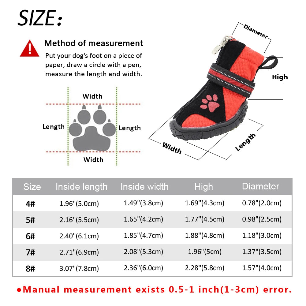 Waterproof Dog Boots - Anti-Slip Winter Paw Protection Shoes