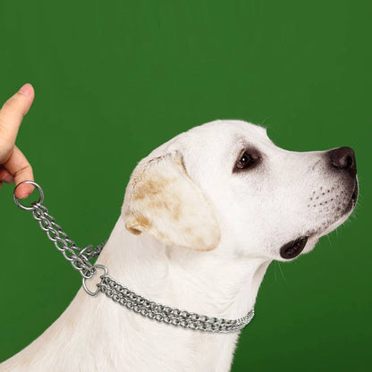 Premium Steel Training Chain Collar - Professional Dog Control