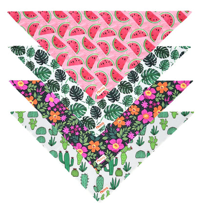 Soft Cotton Dog Bandana Scarf - Cute Print Pet Collar Accessory