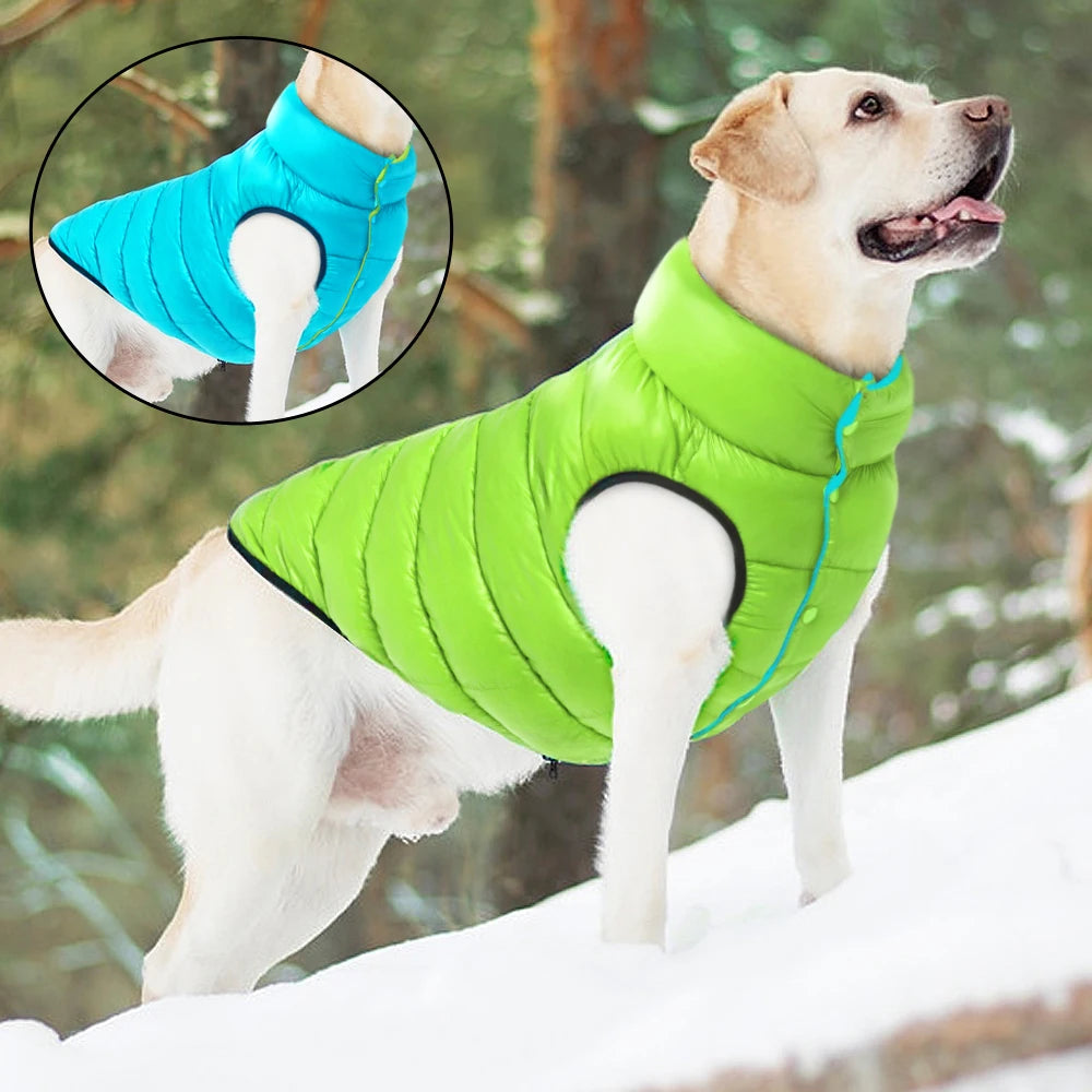 Waterproof Dog Winter Jacket Reversible - 3 Layer Warm Vest Coat