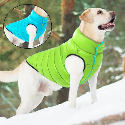 Waterproof Dog Winter Jacket Reversible - 3 Layer Warm Vest Coat