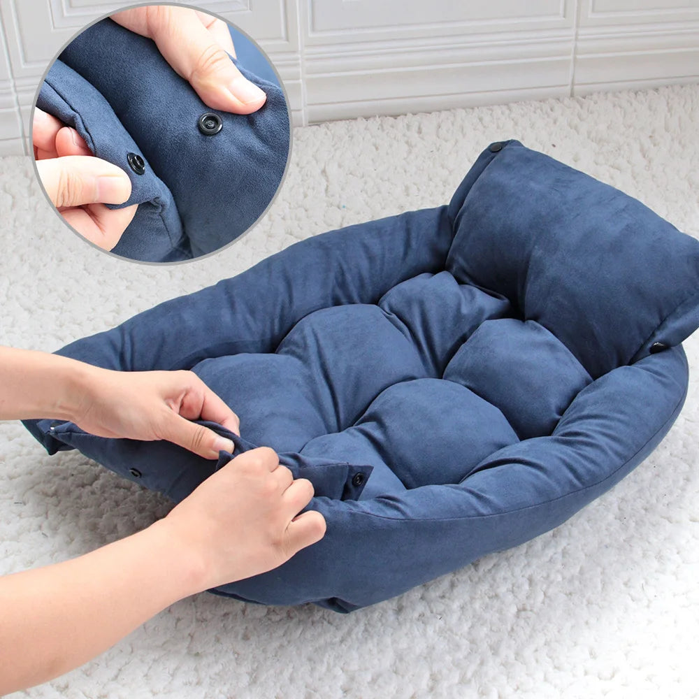 3-in-1 Multifunctional Dog Bed - Warm Winter Pet Sofa & Cushion