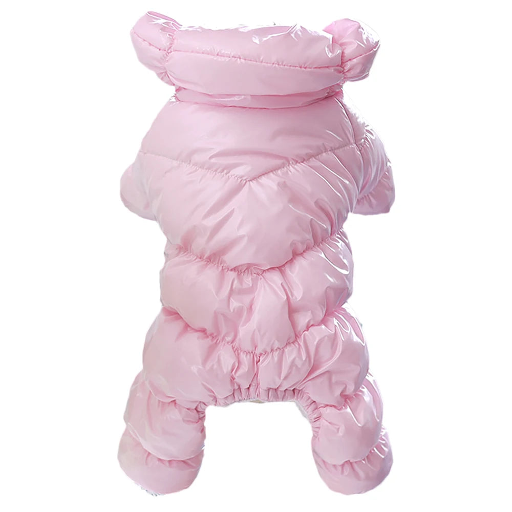 Waterproof Winter Dog Coat - Warm Jumpsuit for Small Medium Dogs Pink