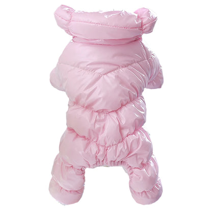 Waterproof Winter Dog Coat - Warm Jumpsuit for Small Medium Dogs Pink