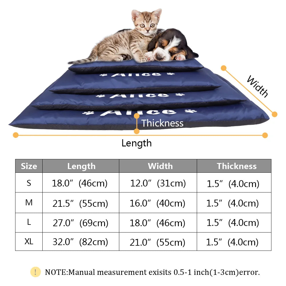 Personalized Waterproof Pet Bed Mat - Custom Name Print Non-Slip