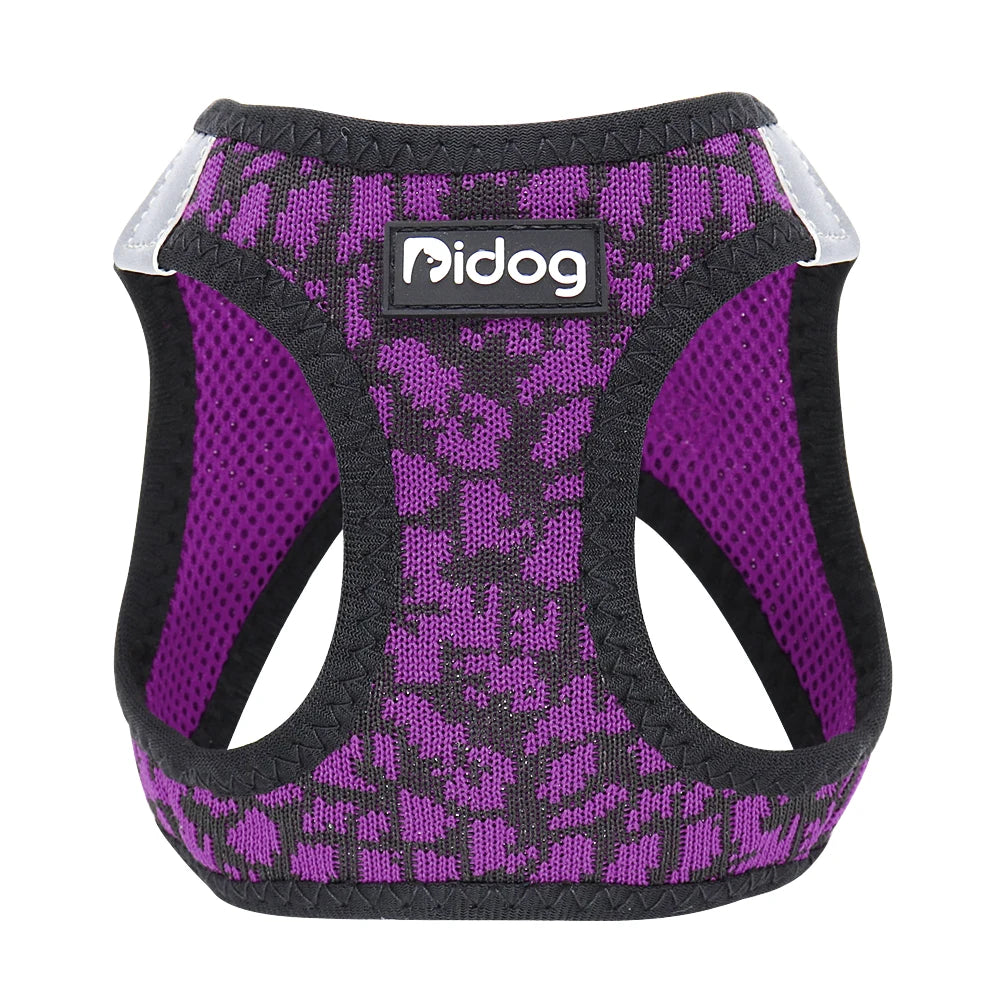 No Pull Mesh Dog Harness - Reflective & Adjustable for Small Dogs Purple
