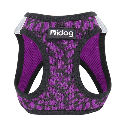 No Pull Mesh Dog Harness - Reflective & Adjustable for Small Dogs Purple