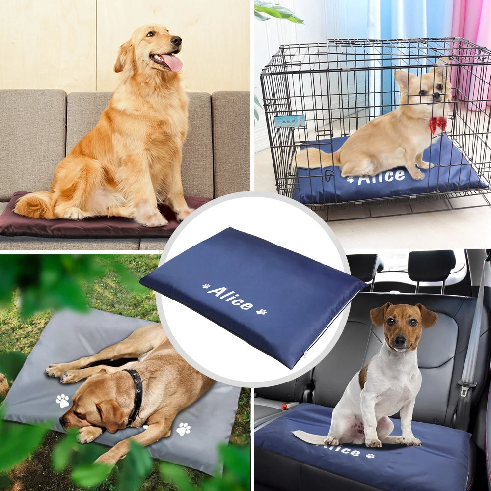 Personalized Waterproof Pet Bed Mat - Custom Name Print Non-Slip