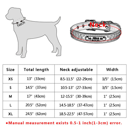 Custom Leather Dog Collar - Personalized Engraved Name Plate