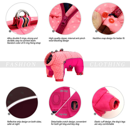 Reflective Dog Winter Jacket - Warm Snow Coat for Small Dogs