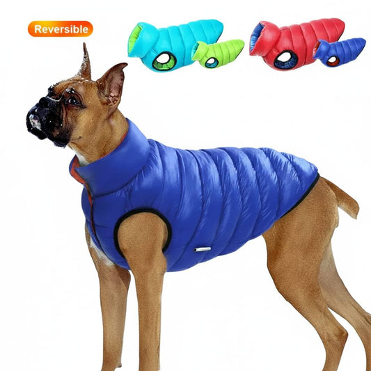 Waterproof Dog Winter Jacket Reversible - 3 Layer Warm Vest Coat