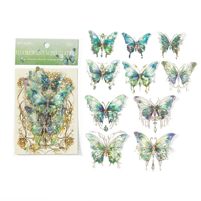 Butterfly Stickers Pack 20pcs - Scrapbook Journaling Supply 3