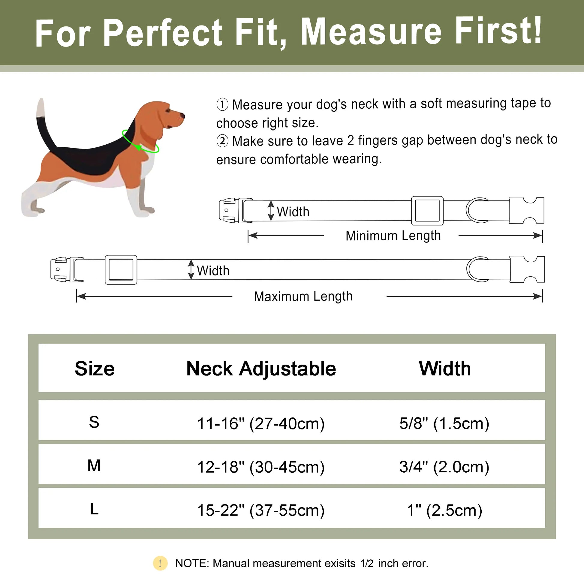Custom Dog Collar with ID Tag - Personalized Nylon Leather Pet