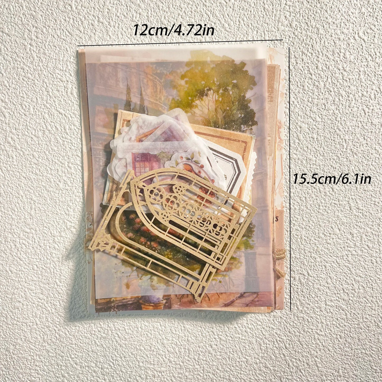 Vintage Scrapbook Set - 56 Pieces DIY Journal Supplies Kit