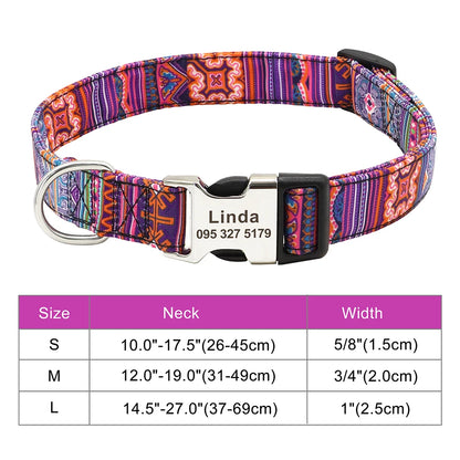 Custom Dog Collar with Free Engraving - Personalized Pet ID Nylon 030 Orange