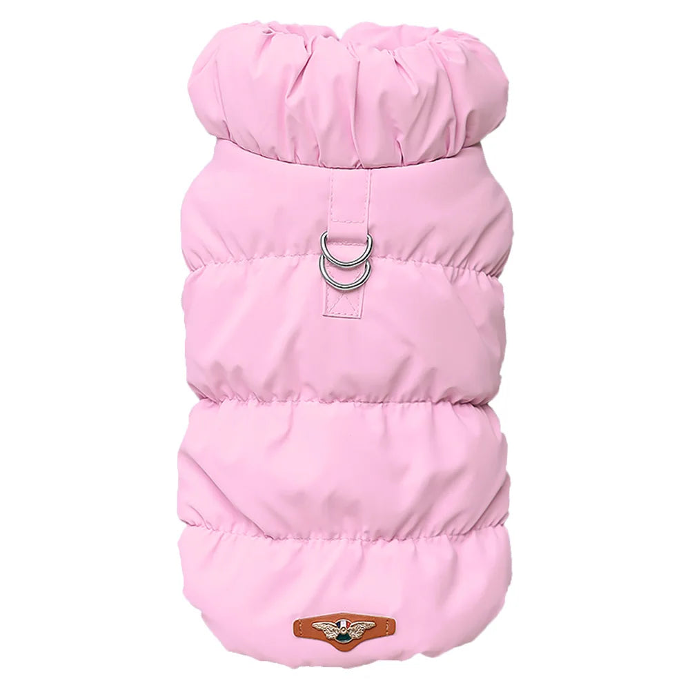 Winter Dog Coat Warm Soft Pet Jacket Small Medium Dogs Cats Pink