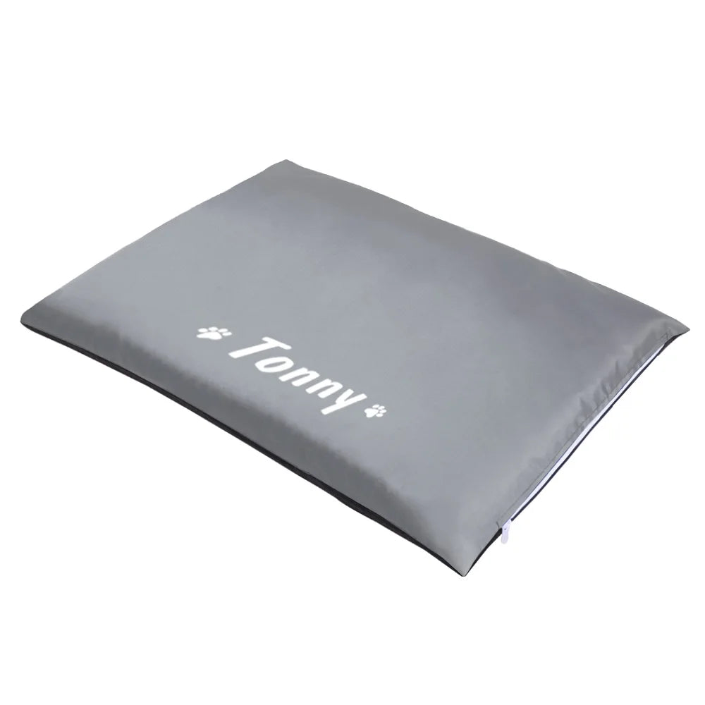 Personalized Waterproof Pet Bed Mat - Custom Name Print Non-Slip GRAY
