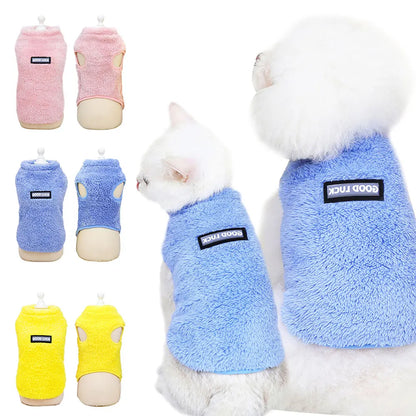 Warm Fleece Dog Cat Clothes - Winter Jacket Vest for Small Dogs