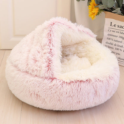 Super Soft Cat Bed House - Warm Winter Pet Sleeping Nest for Cats and Small Dogs 124 pink