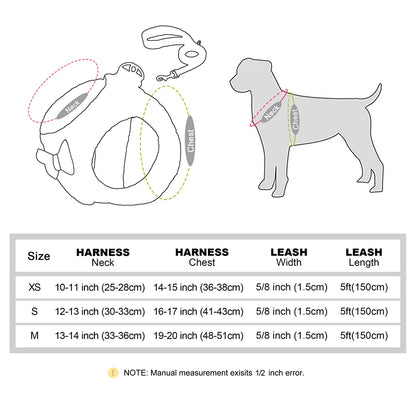 Winter Dog Harness & Leash Set - Warm Fur Vest with Bowknot
