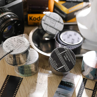 Retro Film PET Tape 25mm - Vintage Washi Tape for Scrapbooking