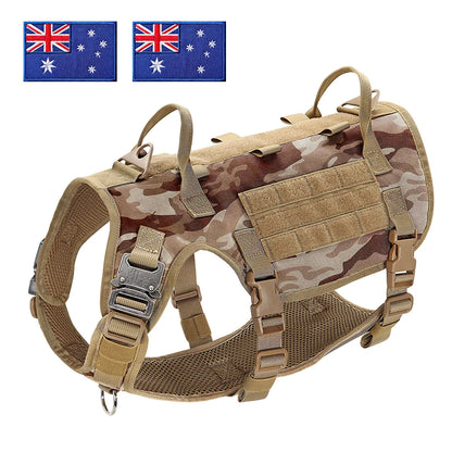 Tactical Dog Harness for Large Dogs - Military Grade Vest BRCA--AU