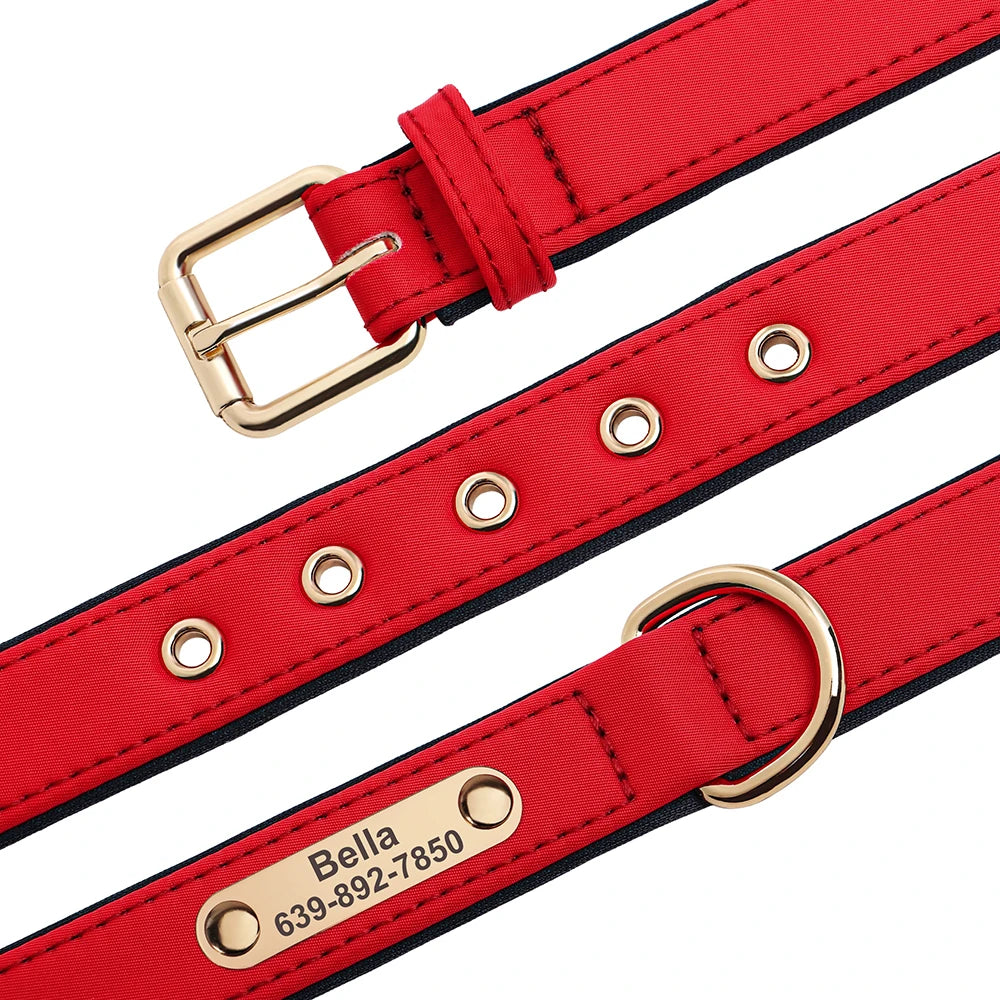 Custom Dog Collar Soft Padded Waterproof Nylon Pet Collar