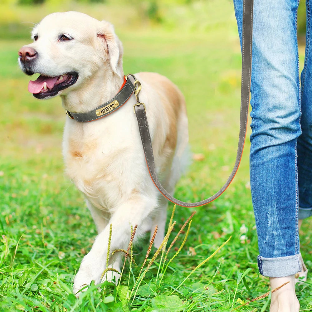 PU Leather Dog Collar Leash Set - Soft Adjustable for Small Dogs
