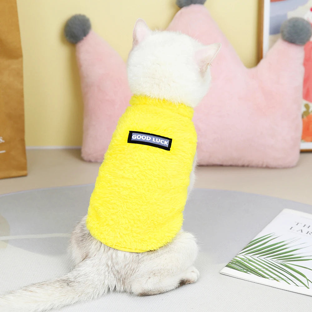 Warm Fleece Dog Cat Clothes - Winter Jacket Vest for Small Dogs