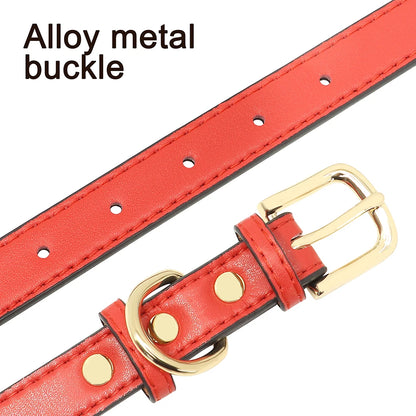 Personalized Dog Collar with Bowknot - Custom Engraved PU Leather